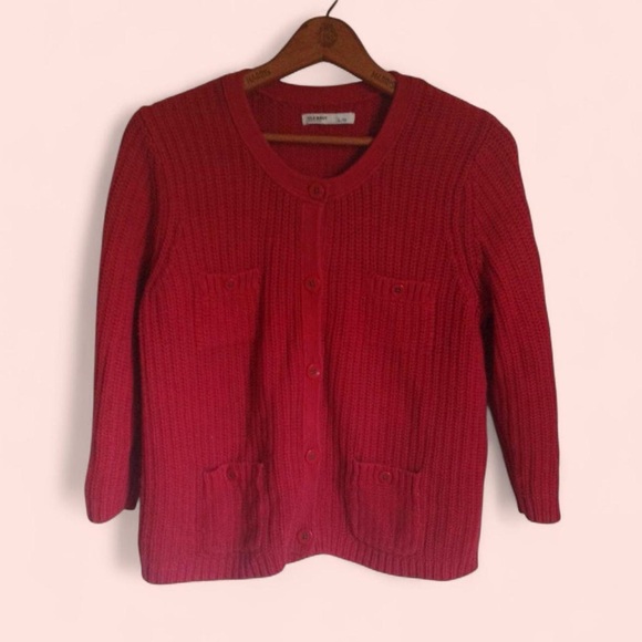 Old Navy Red Green Buttons Christmas Cardigan - Picture 1 of 5